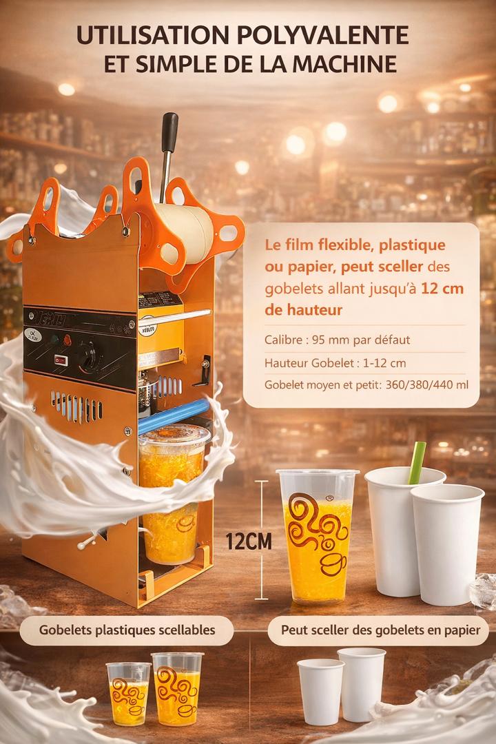 Machine Manuelle de Scellage de Gobelets – 9,5 cm