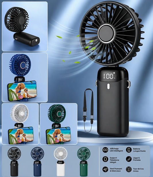 🥵 Mini Ventilateur Portable Rechargeable – Votre Solution Contre la Chaleur !
